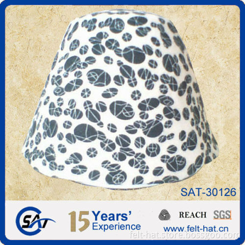 printed wool felt hat hood